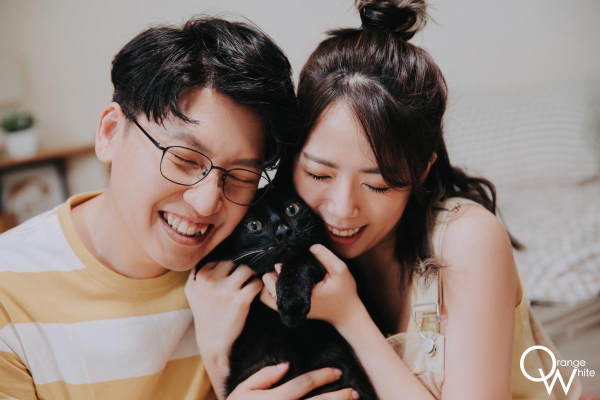 寵物婚紗｜一對情侶和他們最愛的貓咪一起拍全家福照